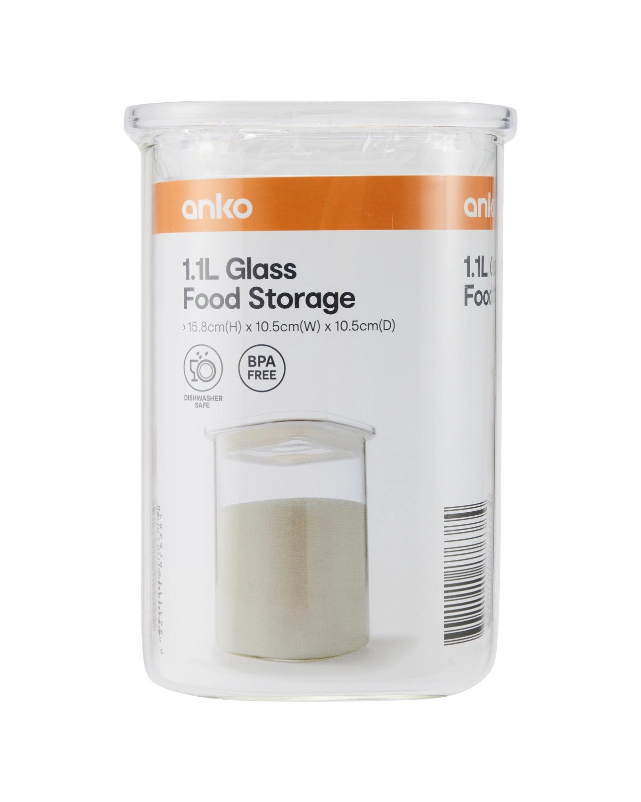 Anko 1.1L Glass Food Storage 6 of 6