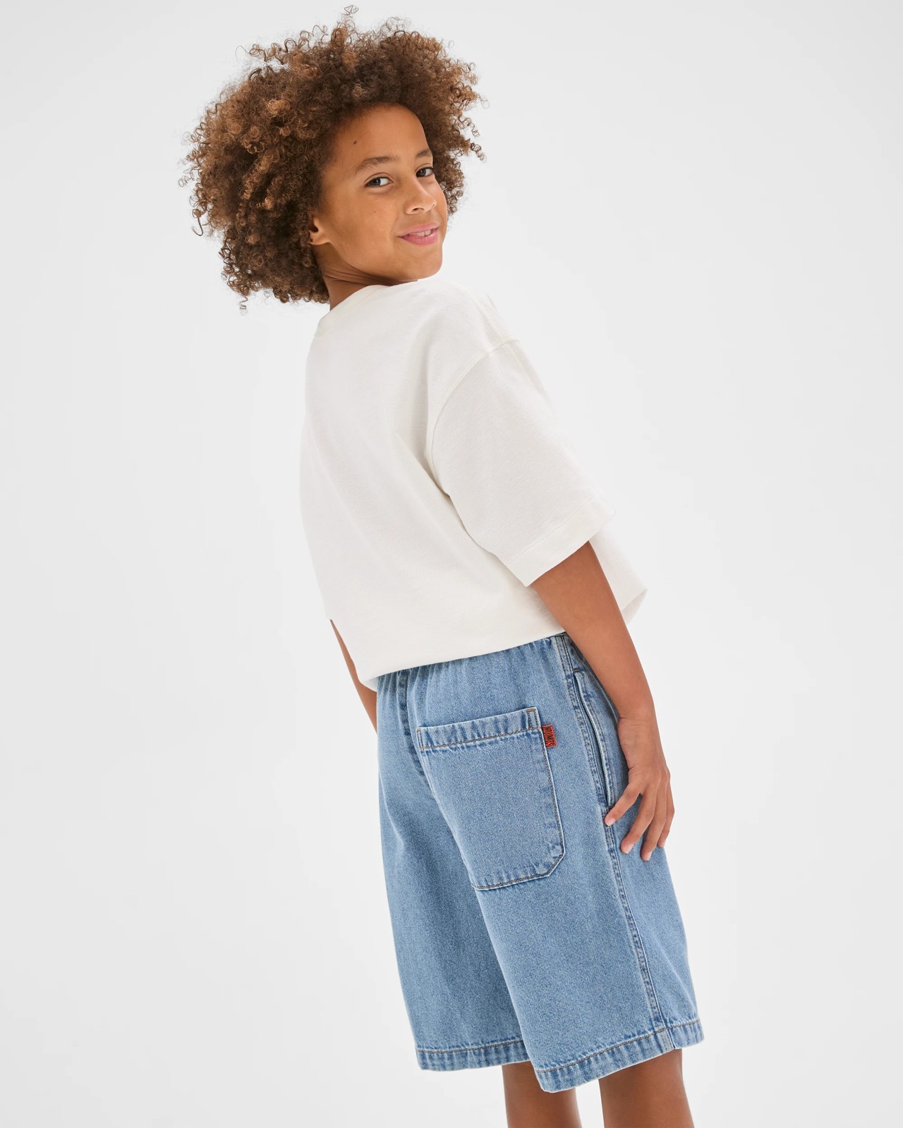 Knee Length Denim Jorts - Mid Wash 5 of 5