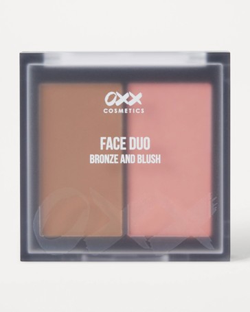 OXX Cosmetics Face Duo: Matte Bronze and Radiant Blush Duo - Light Bronze and Peachy Pink