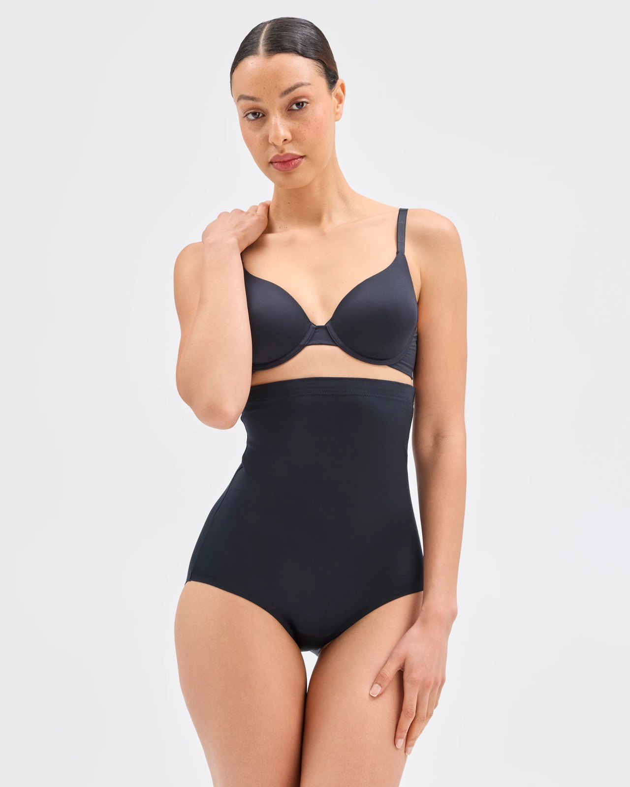 Barely There No Visible Panty Line High Waisted Full Briefs - Black 2 of 5