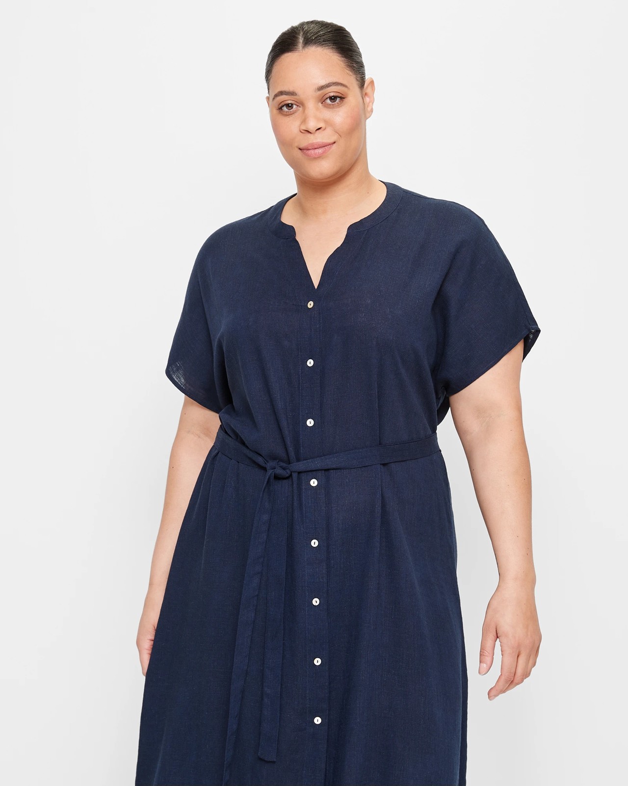 Curve Linen Blend Shirt Dress | Target Australia