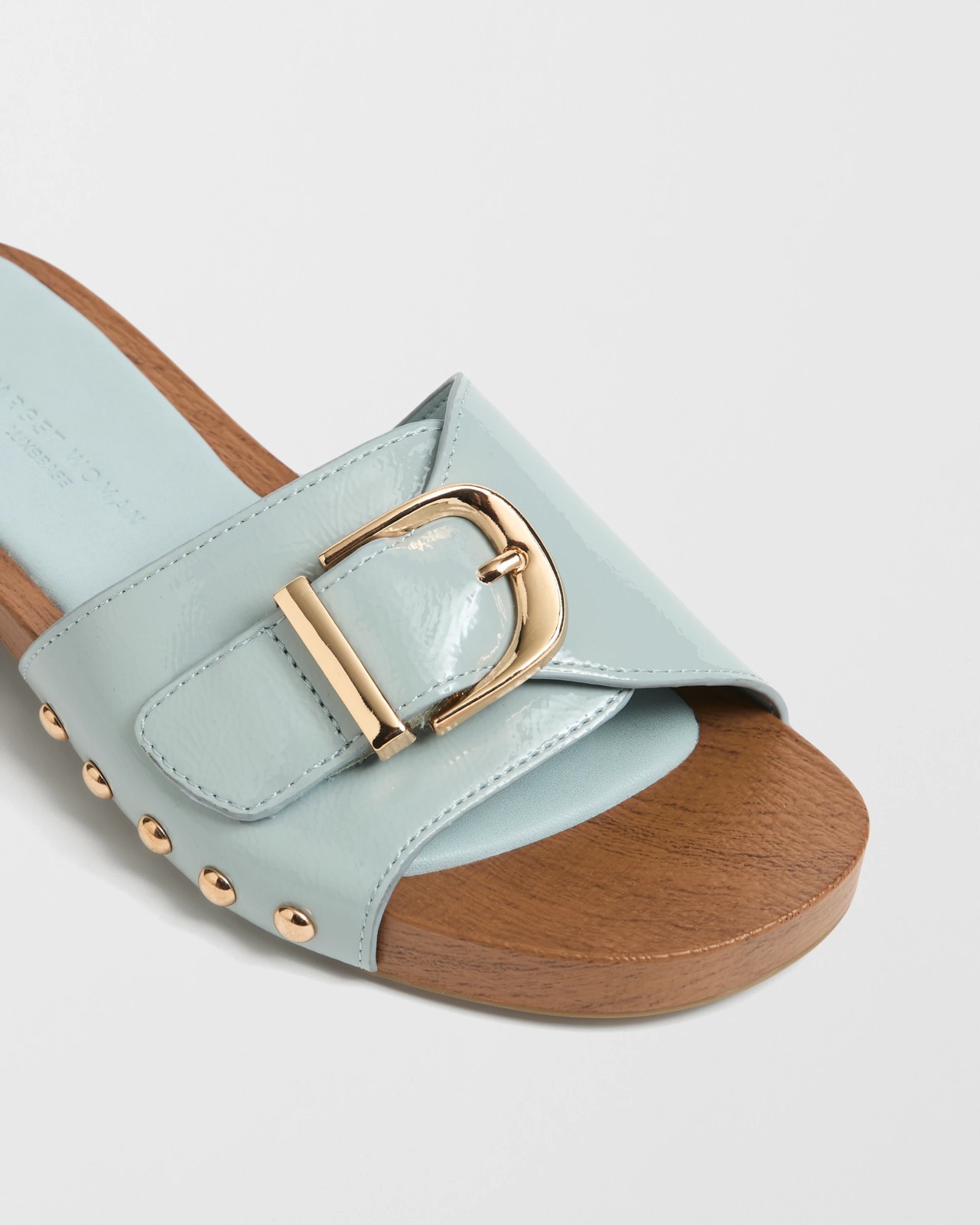 Bella Genuine Suede Leather Mule Heels - Blue Microsuede 3 of 3