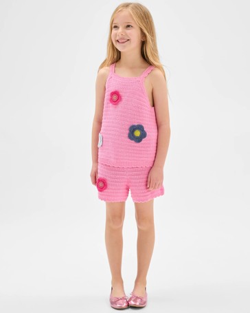 Australian Cotton Crochet Tank Top and Shorts Set
