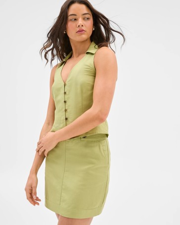 European Linen Blend Mini Skirt - Lily Loves