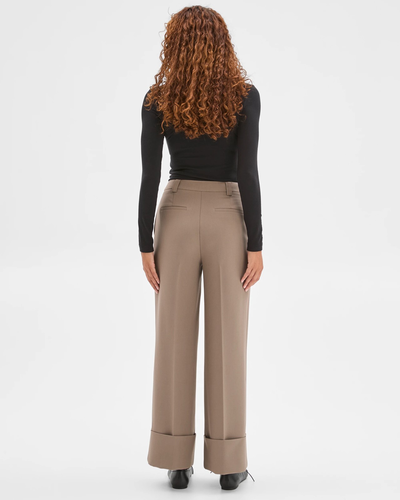 Preview Wide Leg Cuff Detail Pants 6 of 6