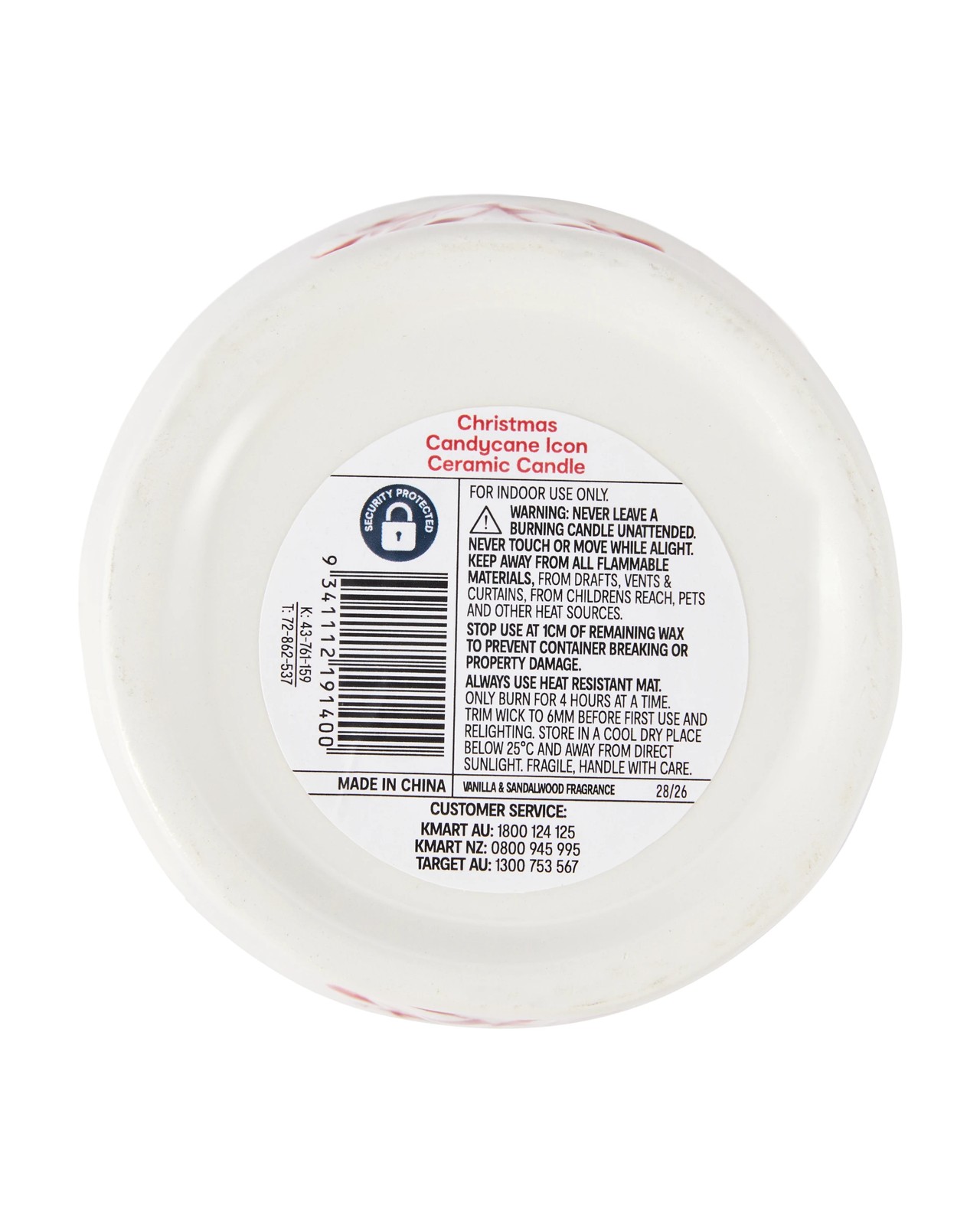 Anko Christmas Candycane Icon Ceramic Candle 5 of 5