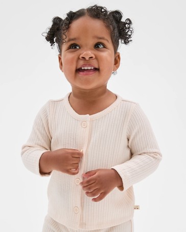 Baby Rib Cardigan and Pants Set