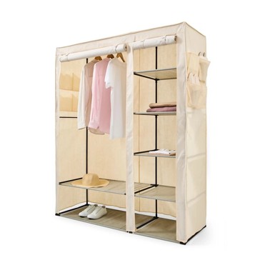 Anko Linen Look Large Covered Wardrobe