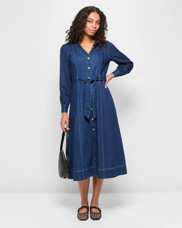 Long Sleeve Maxi Denim Dress