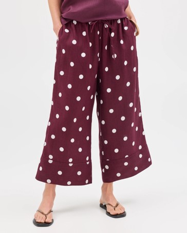 European Linen Cropped Pants