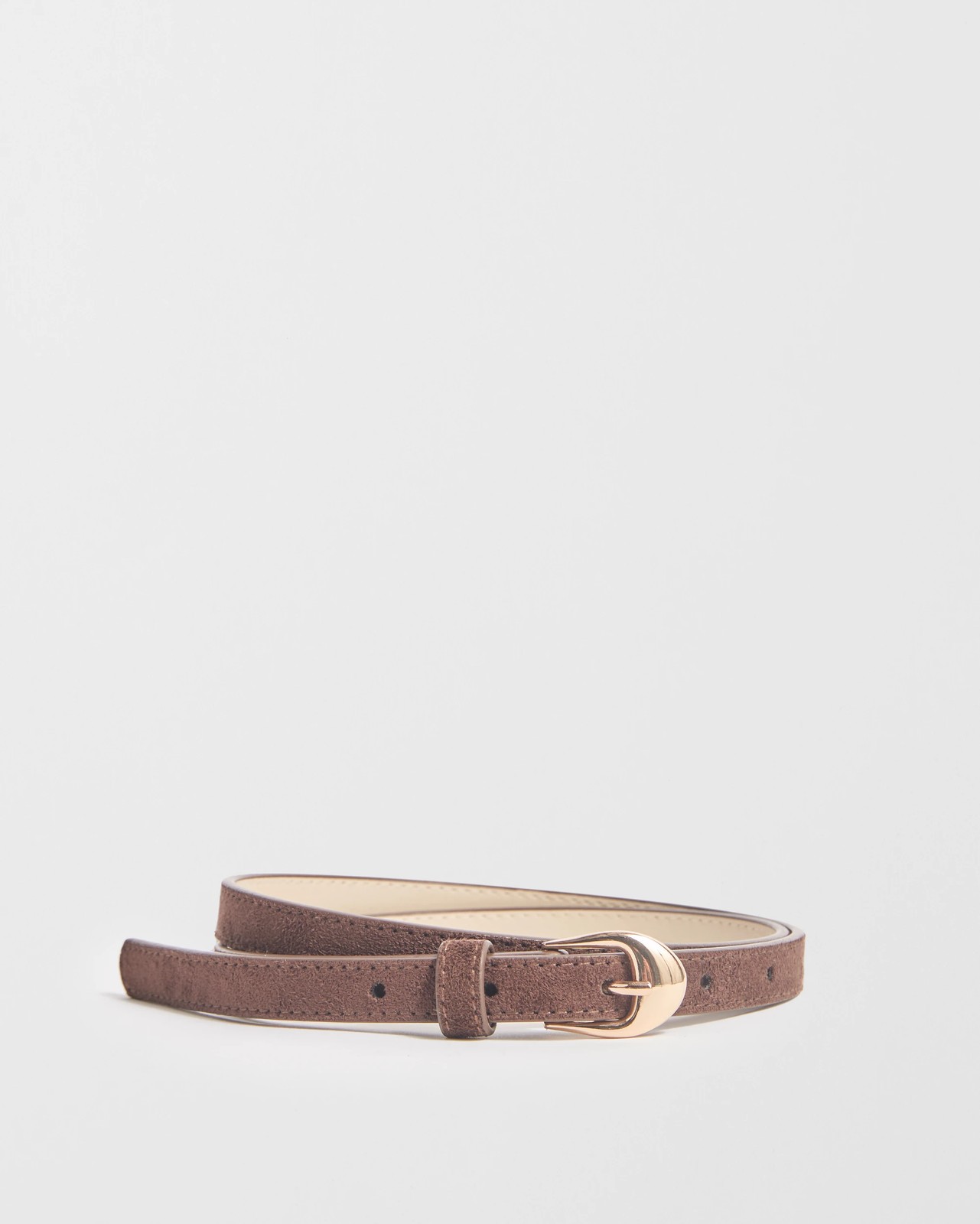 2 Pack Faux Suede Slim Belts - Chocolate Hazelnut 2 of 5