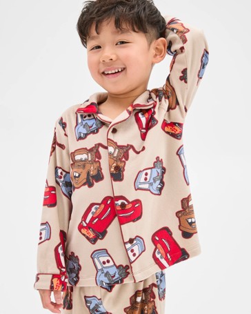 Disney Cars Younger Boys Button Through Fleece Pyjama Set