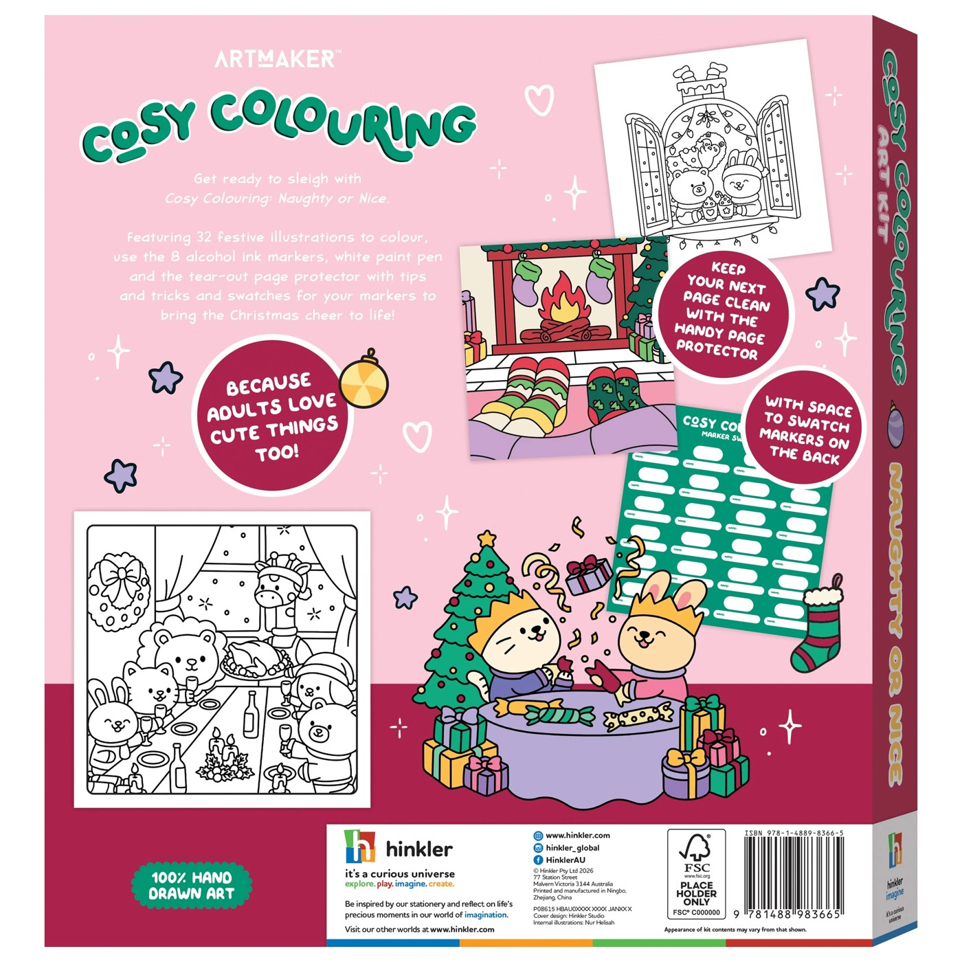 Art Maker Cosy Colouring Art Kit: Naughty or Nice - Book 2 of 5