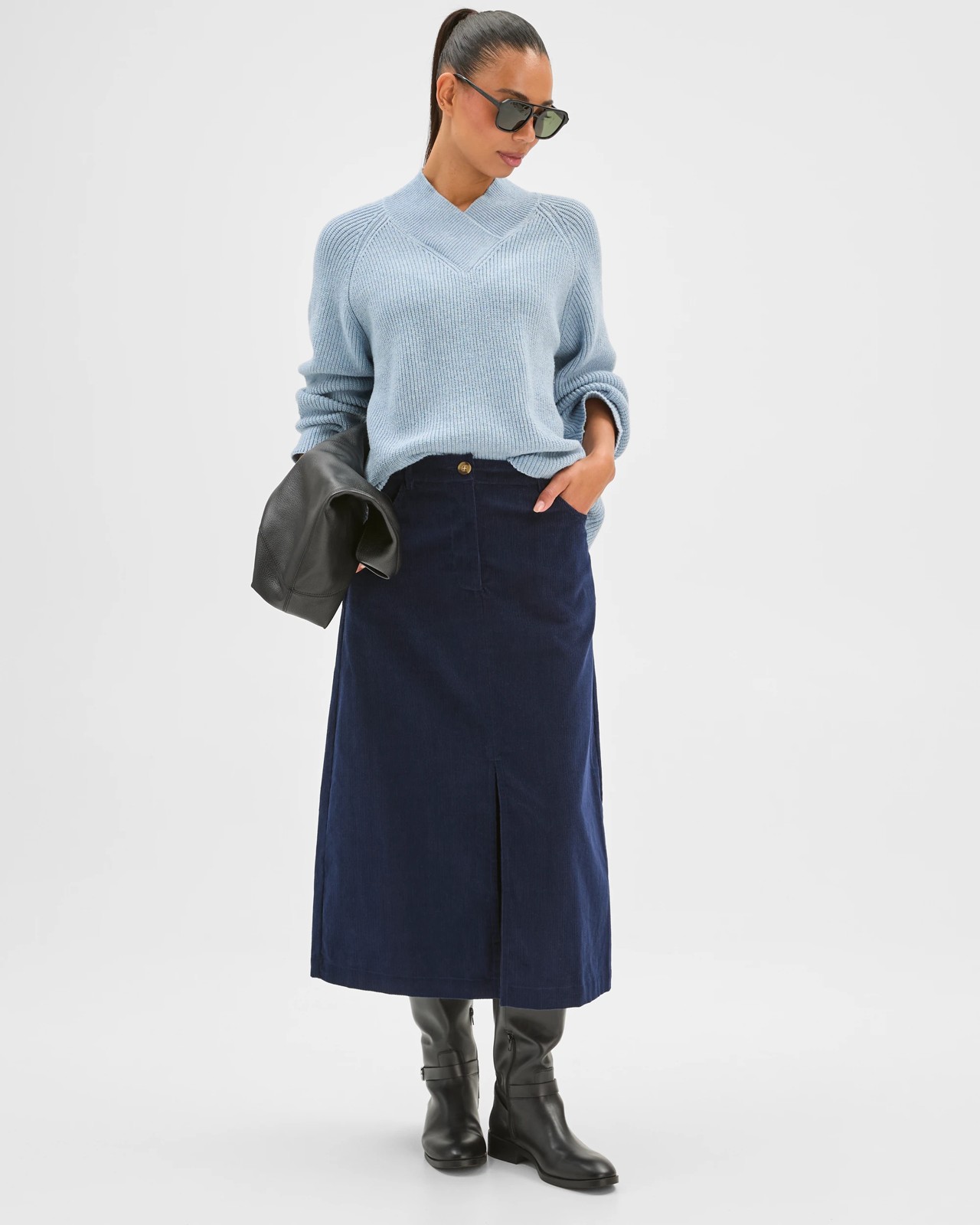 Corduroy Midi Skirt 2 of 6