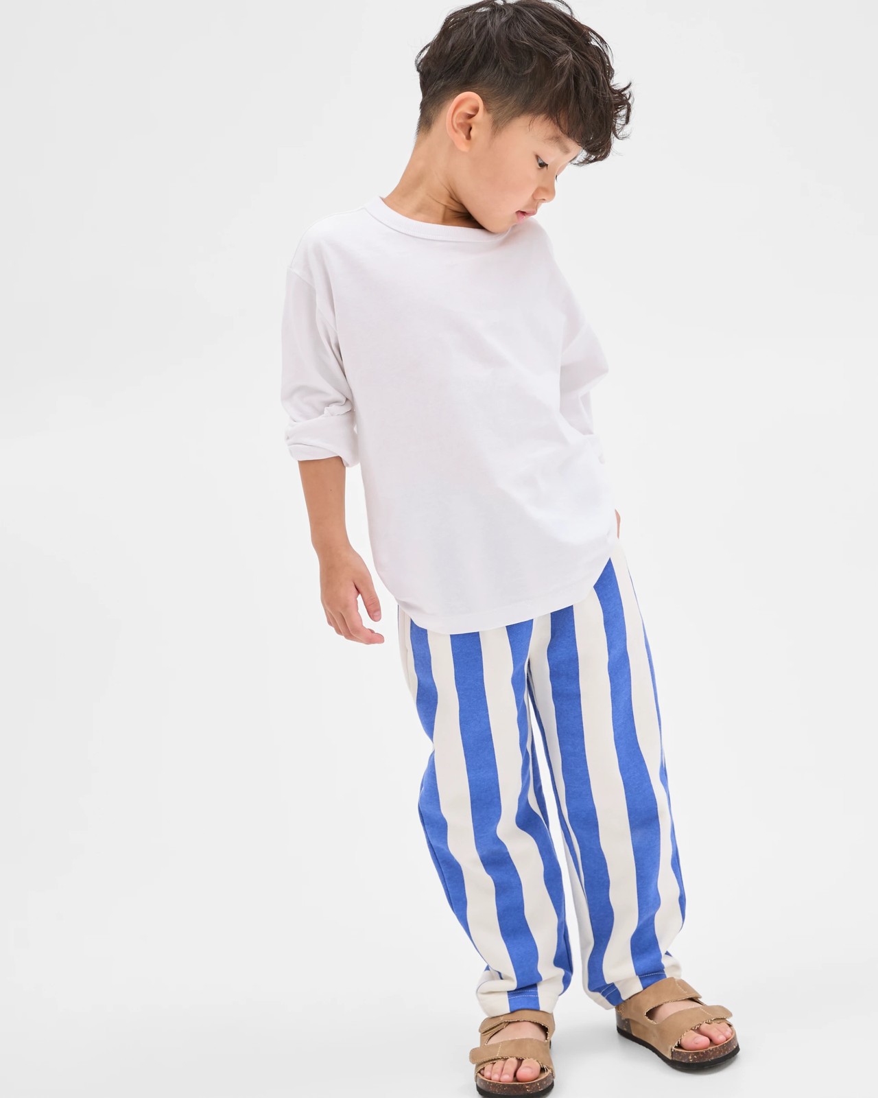 Australian Cotton Blend Vertical Stripe Trackpants - Blue 3 of 6