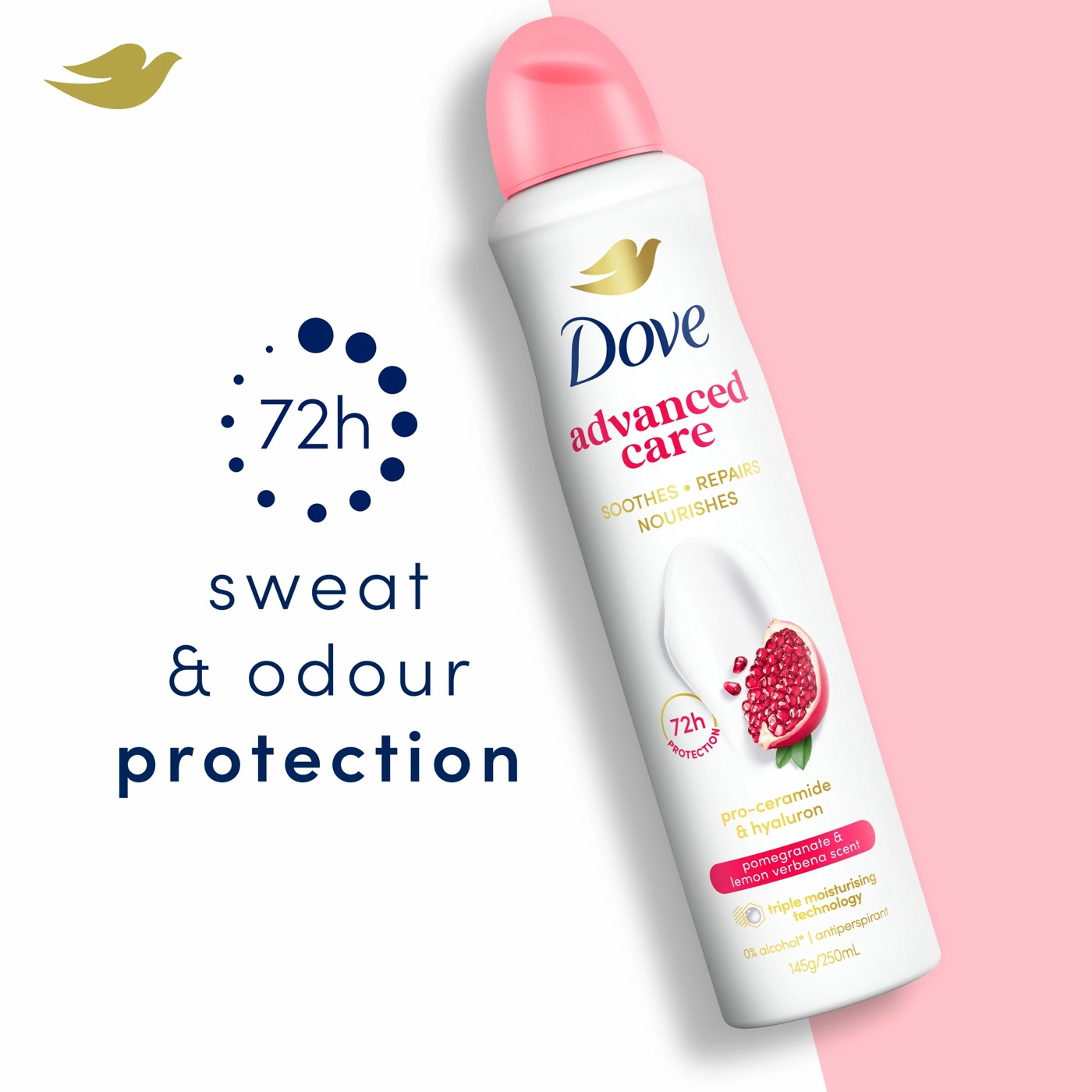 Dove Advanced Care Go Fresh Antiperspirant Deodorant 250ml - Pomegranate and Lemon Verbena Scent 3 of 6