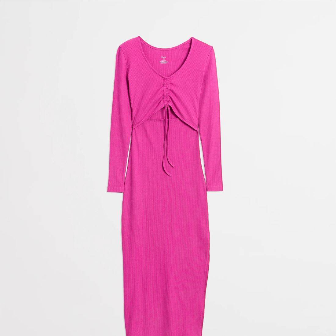 Lily Loves Ribbed Ruched Front Midi Dress Target Australia