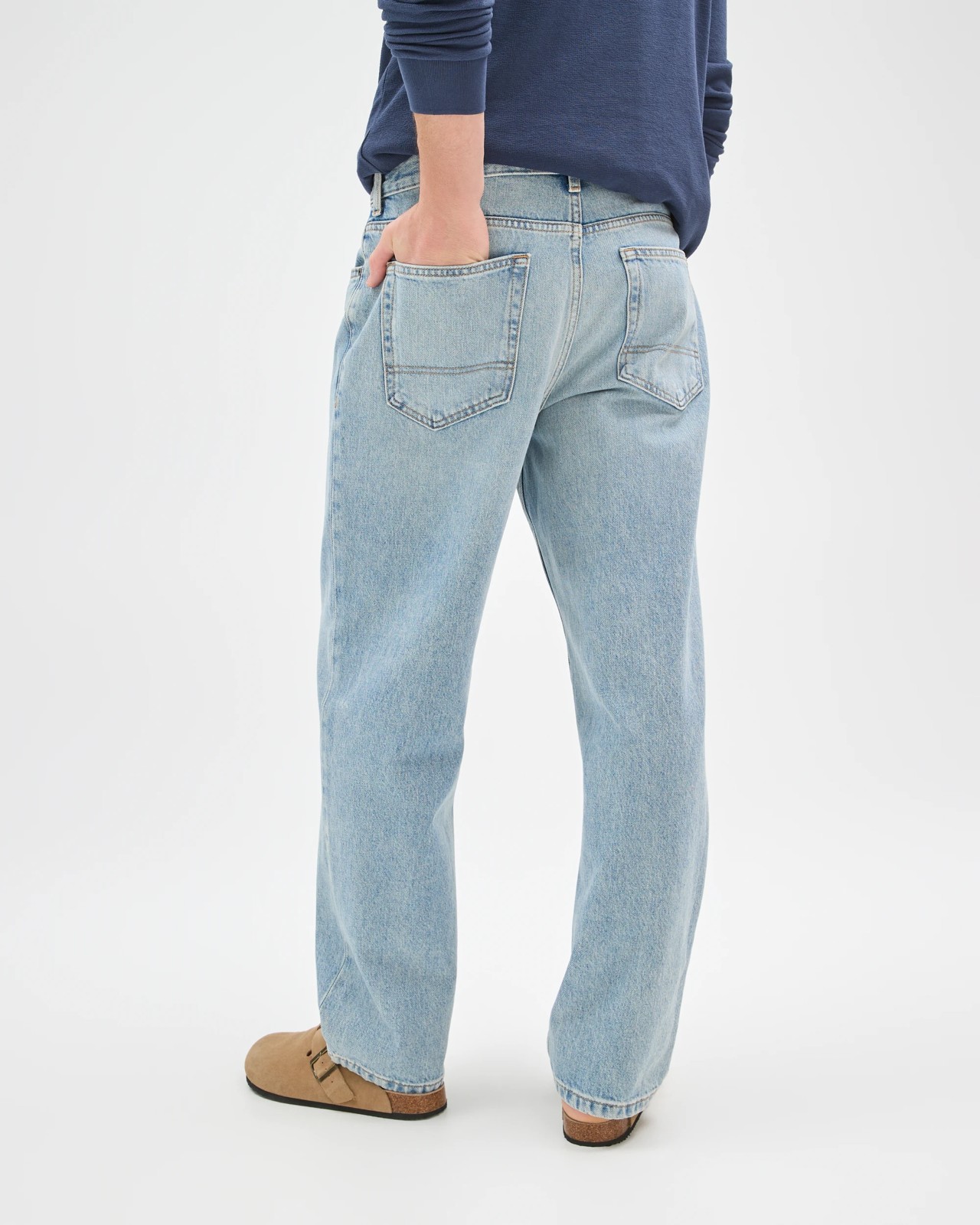 Relaxed Straight Fit Denim Jeans - Vintage Light Wash 6 of 6