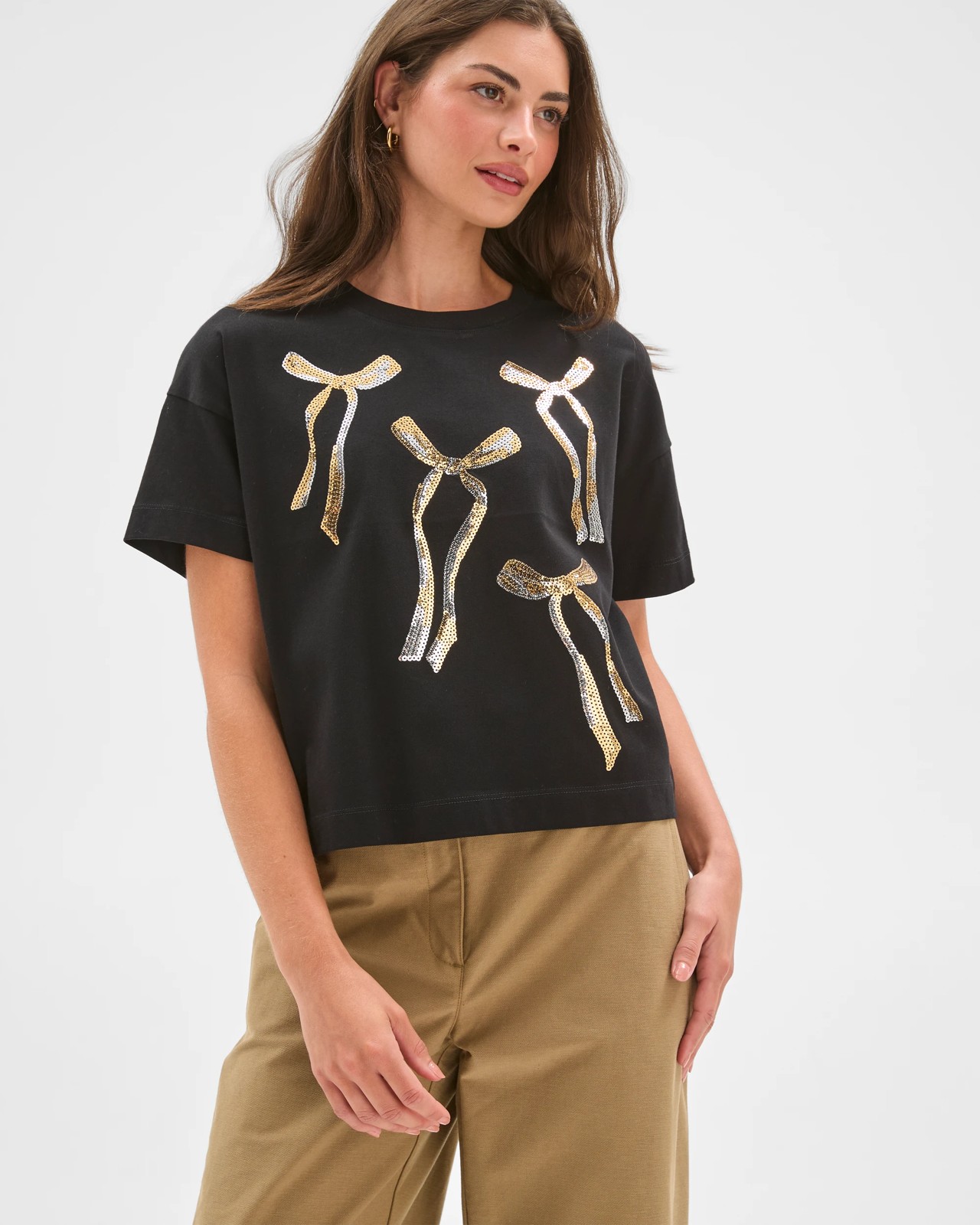 Petites Australian Cotton Boxy Crop Christmas Graphic T-Shirt 5 of 6