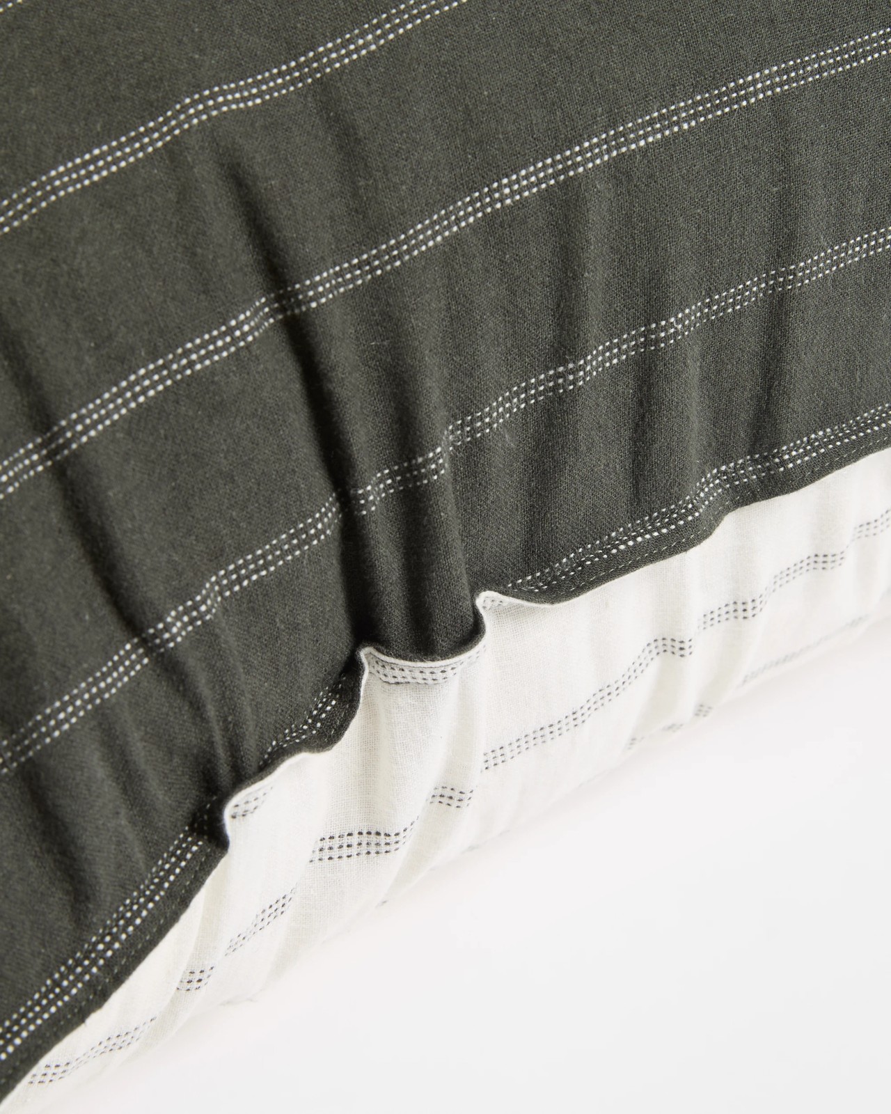 Adelle Stripe Linen/Cotton European Pillowcase - Moss 5 of 6