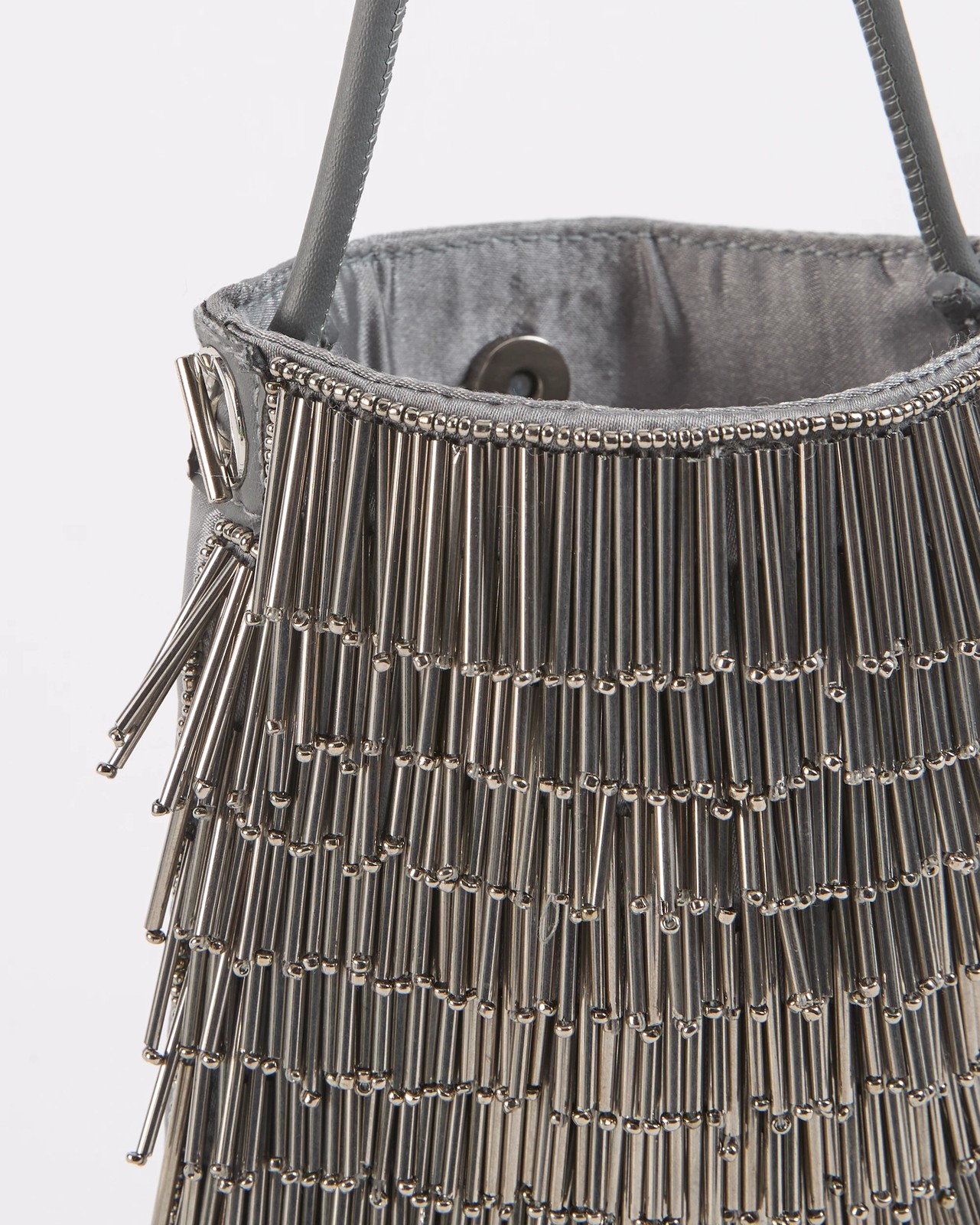 Beaded Fringe Crossbody Bag - Gunmetal 2 of 2