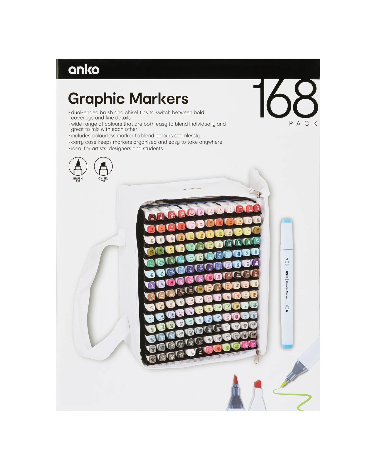 Anko 168 Pack Graphic Markers 2 of 6
