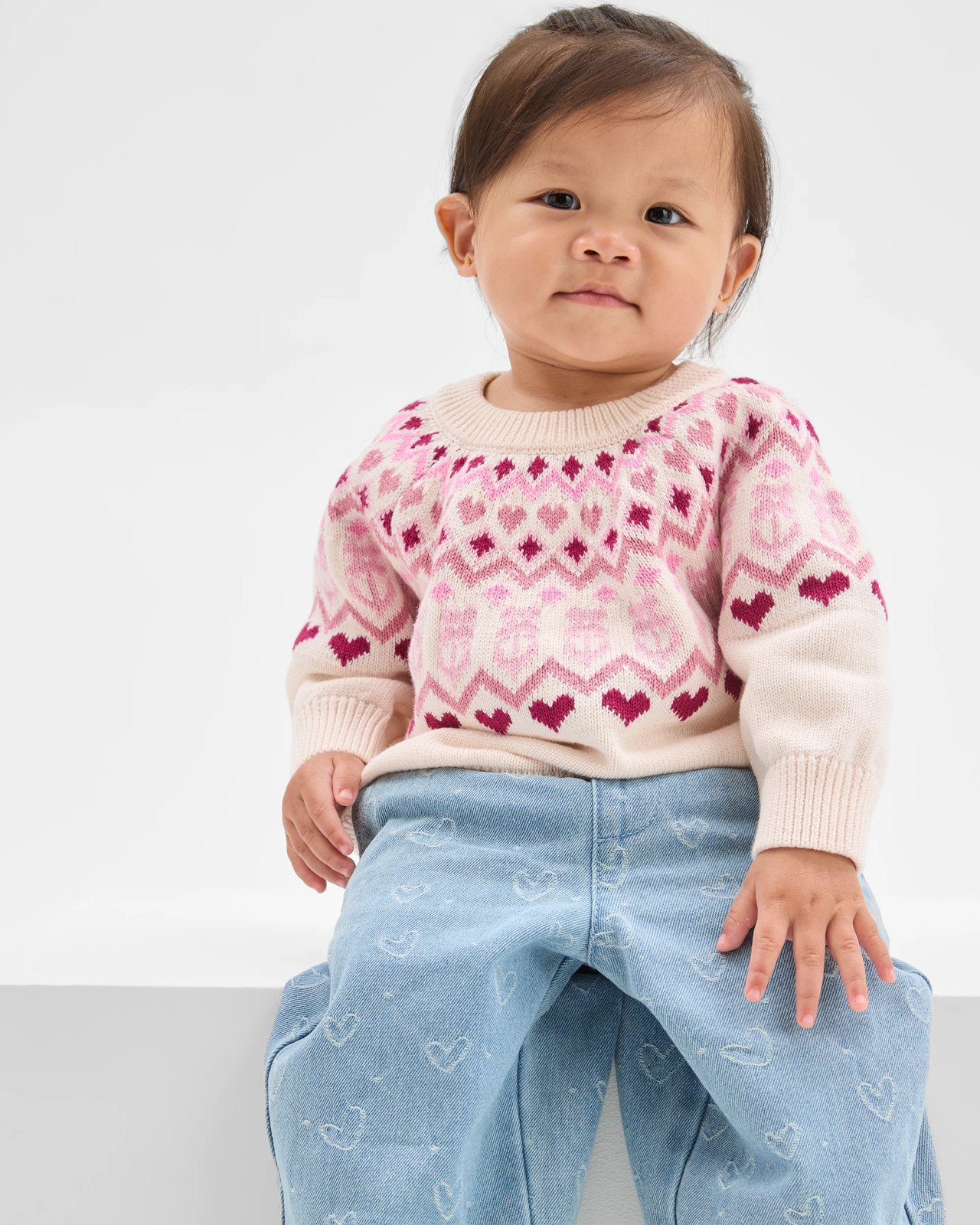 Baby Organic Cotton Intarsia Knit Jumper 3 of 5