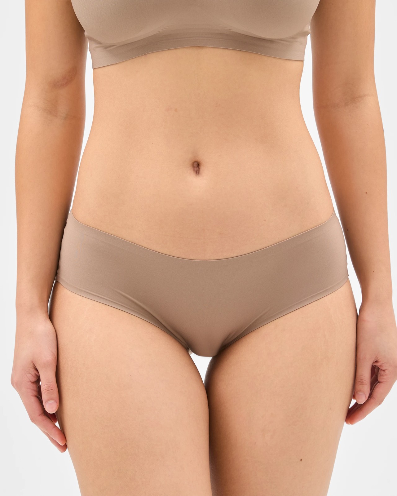 Smooth Moves 2 Pack No Show Bonded Hipster Bikini Briefs - Mocha 4 of 6