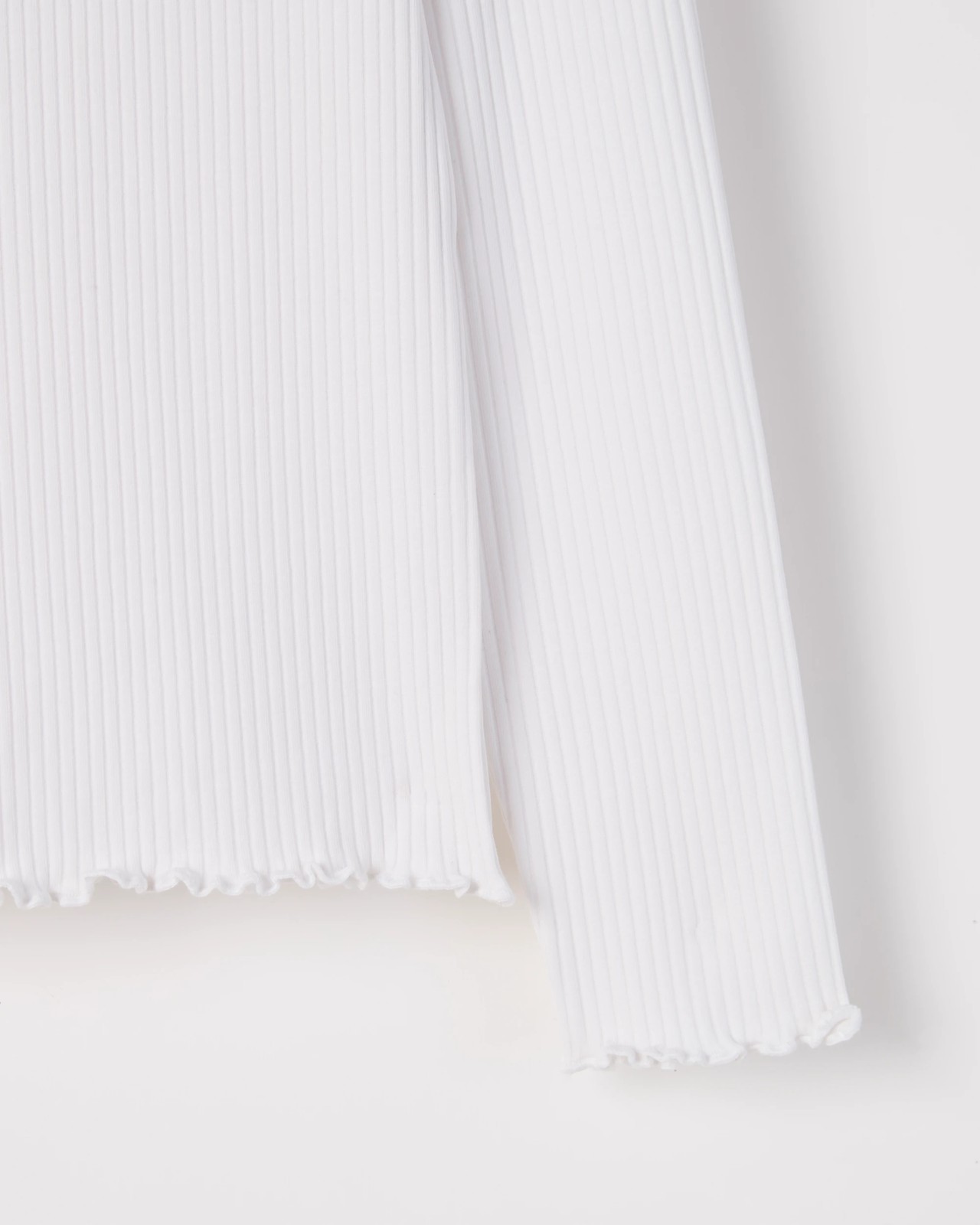 Australian Cotton Long Sleeve Rib T-Shirt - White 2 of 2