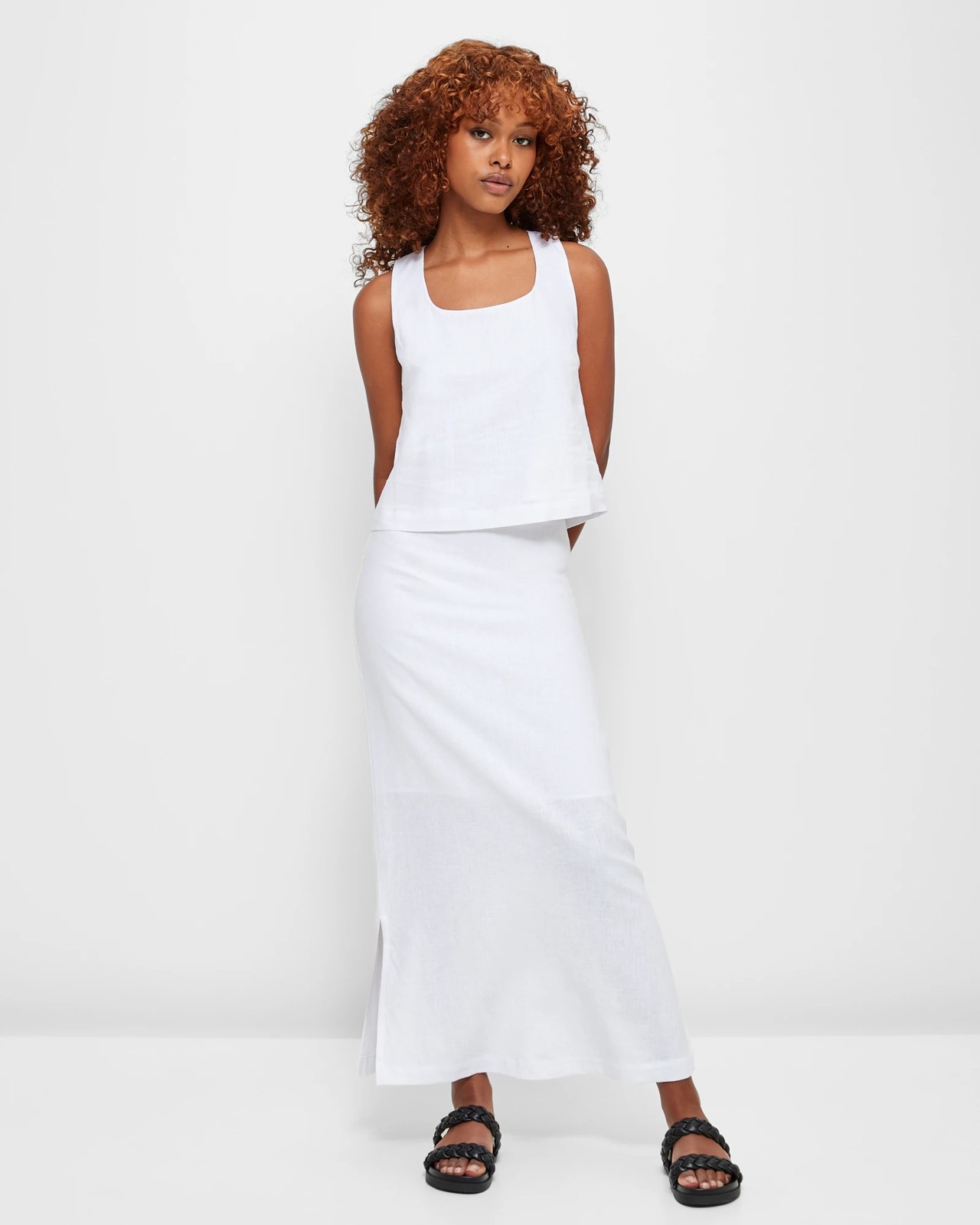 Petites Linen Blend Square Neck Tank Top - Dannii Minogue 2 of 5