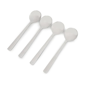 4 Pack Silver Hawthorne Soup Spoons - Anko