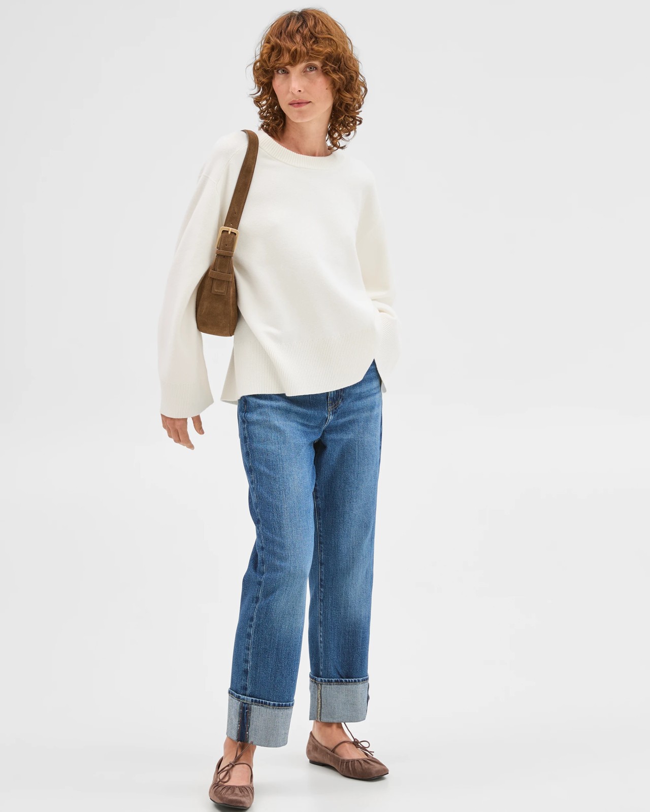 Clean Knit Crew Neck Sweater - Cloud Dancer 3 of 5