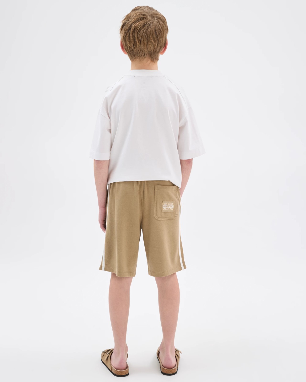 Australian Cotton Blend Fleece Sweat Shorts - Brown 4 of 5