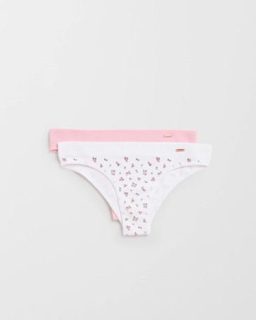 Lily Loves 2 Pack Rib Seamfree Brazilian Briefs