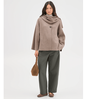 Wrap Scarf Knitted Coat