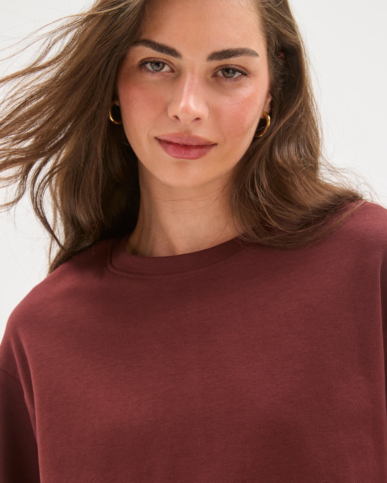 Petites Australian Cotton Heavyweight Boxy T-Shirt - Bitter Chocolate 3 of 5