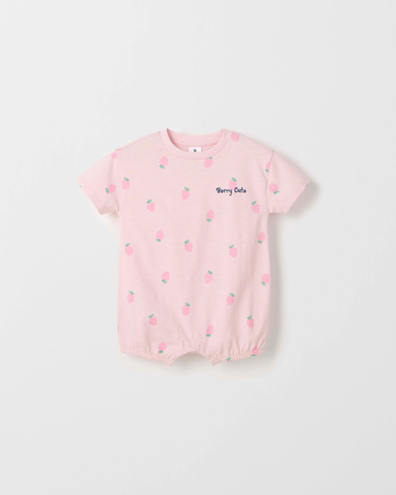 Baby Organic Cotton Slouchy Romper - Strawberry Pink 5 of 6