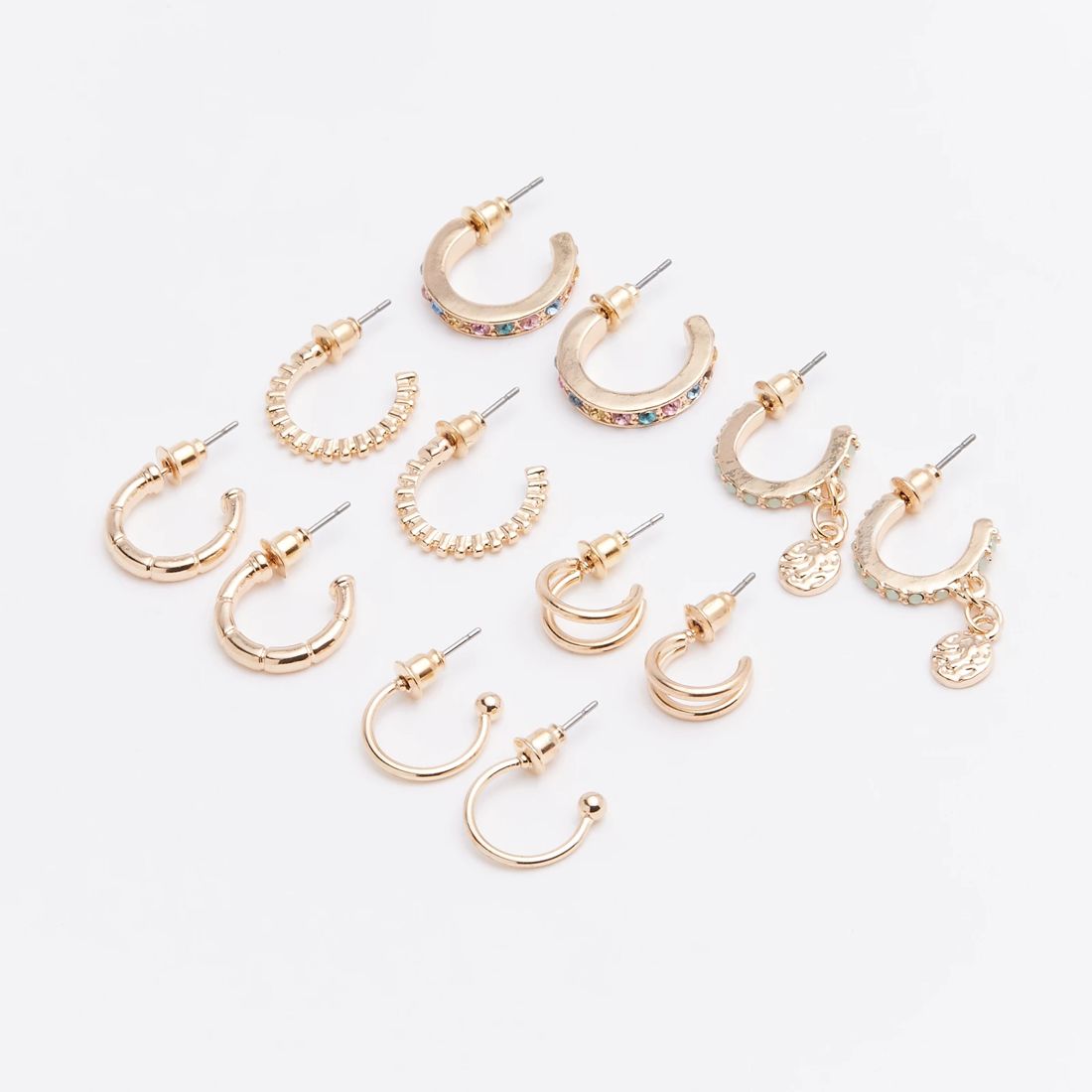 6 Pack Gold Hoop Earrings Target Australia