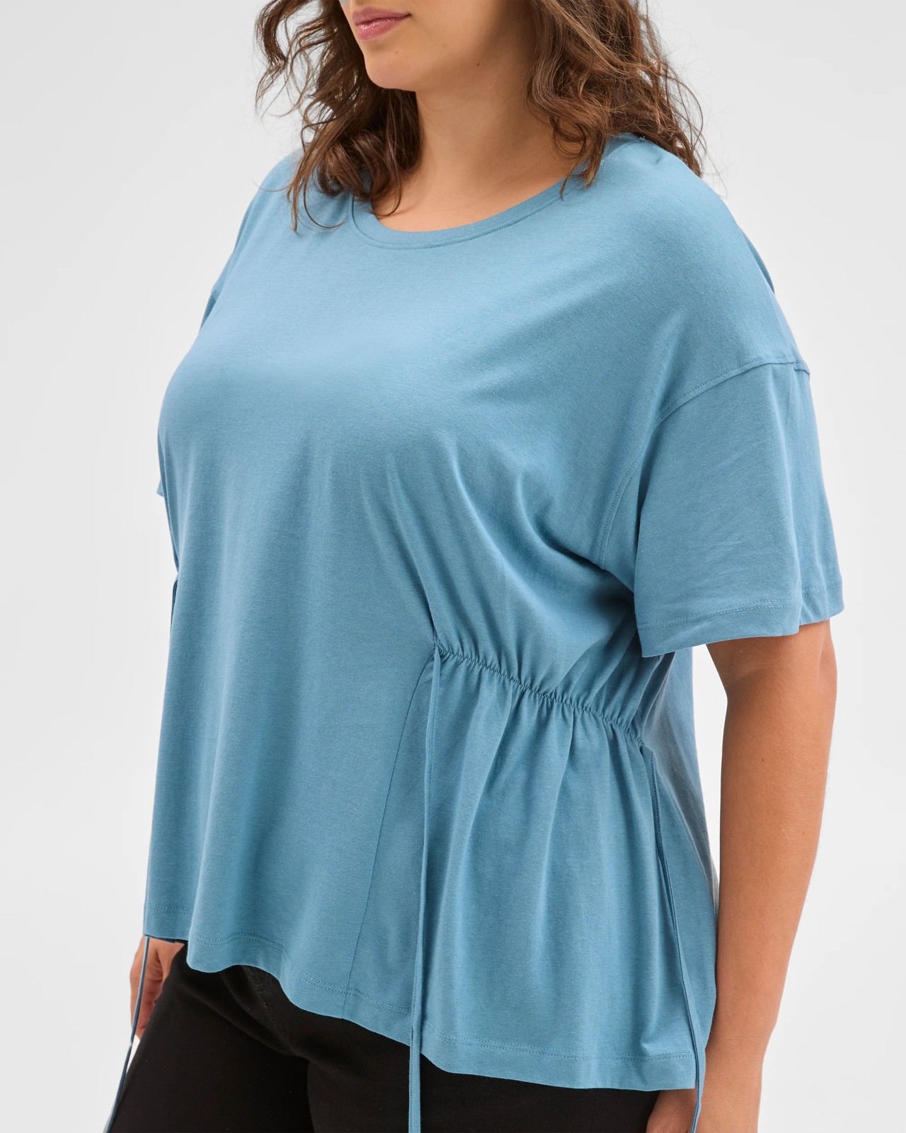 Plus Size Australian Cotton Blend Side Tie Waist T-Shirt 5 of 6