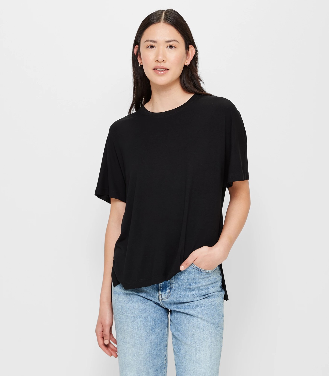 Slouchy Crew T-Shirt - Black | Target Australia