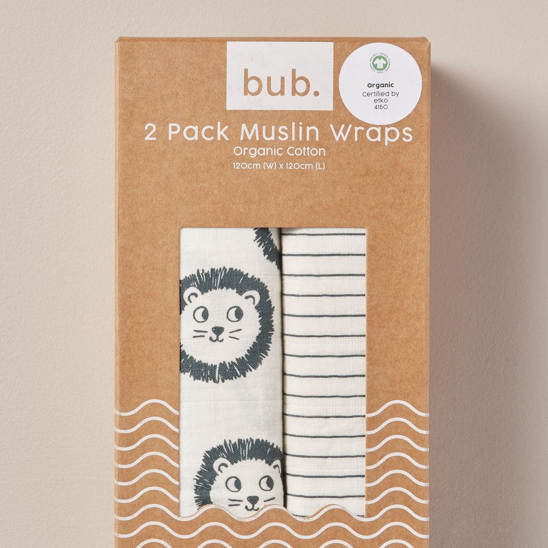 2 Pack bub. Organic Cotton Muslin Wraps Lion Stripe Target Australia