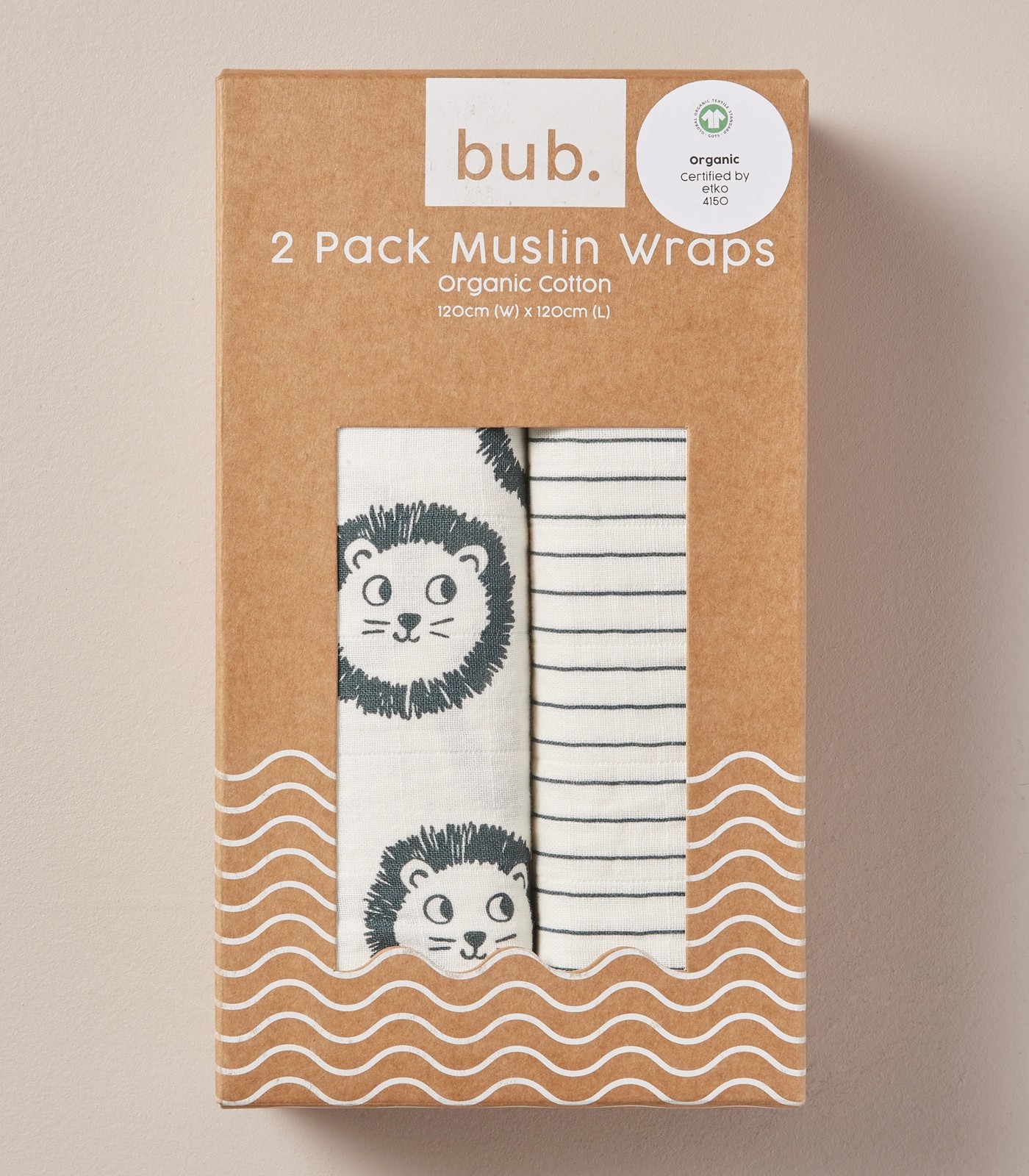 2 Pack bub. Organic Cotton Muslin Wraps