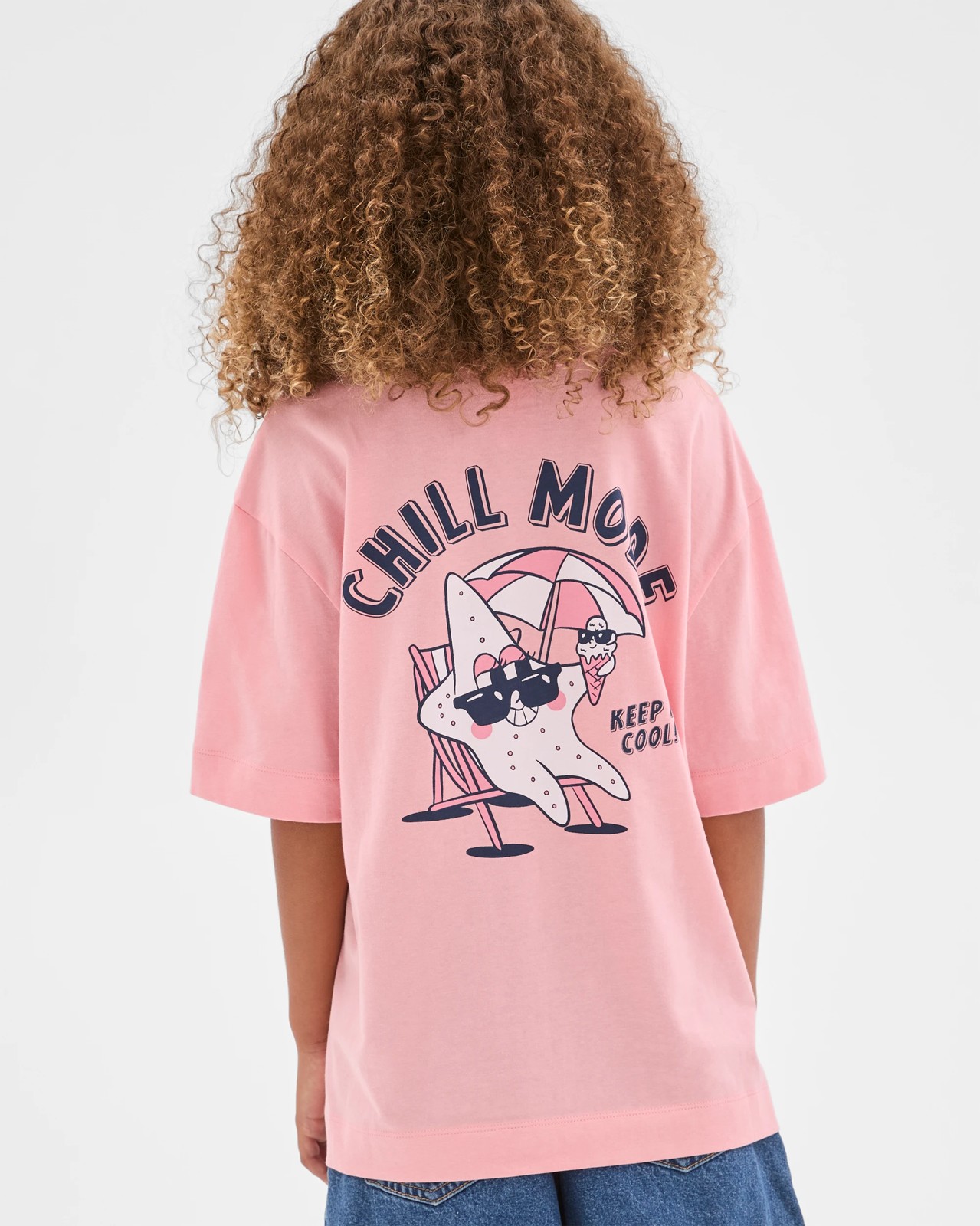 Australian Cotton Oversized T-Shirt - Chill Mode Pink 4 of 5