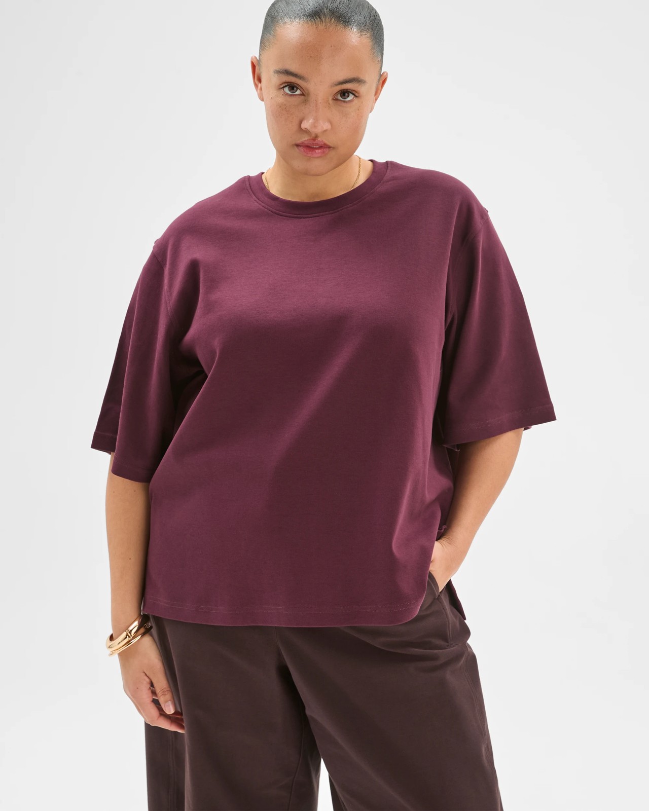 Plus Size Australian Cotton Heavyweight Oversized Boxy T-Shirt 5 of 5