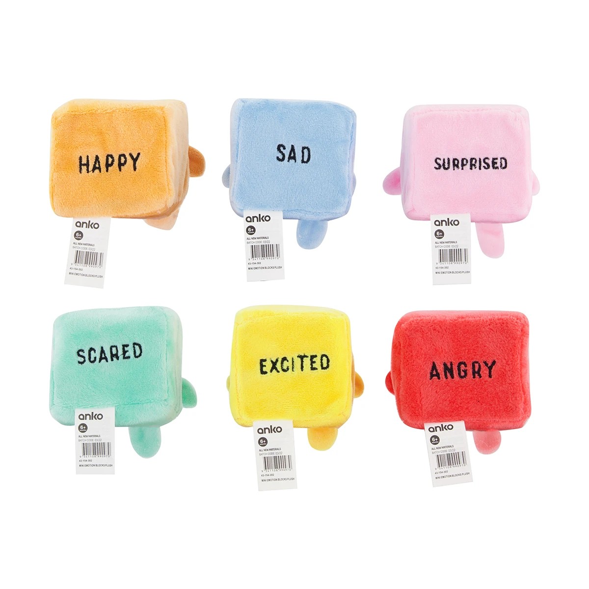 Mini Emotion Blocks Plush, Assorted - Anko | Target Australia