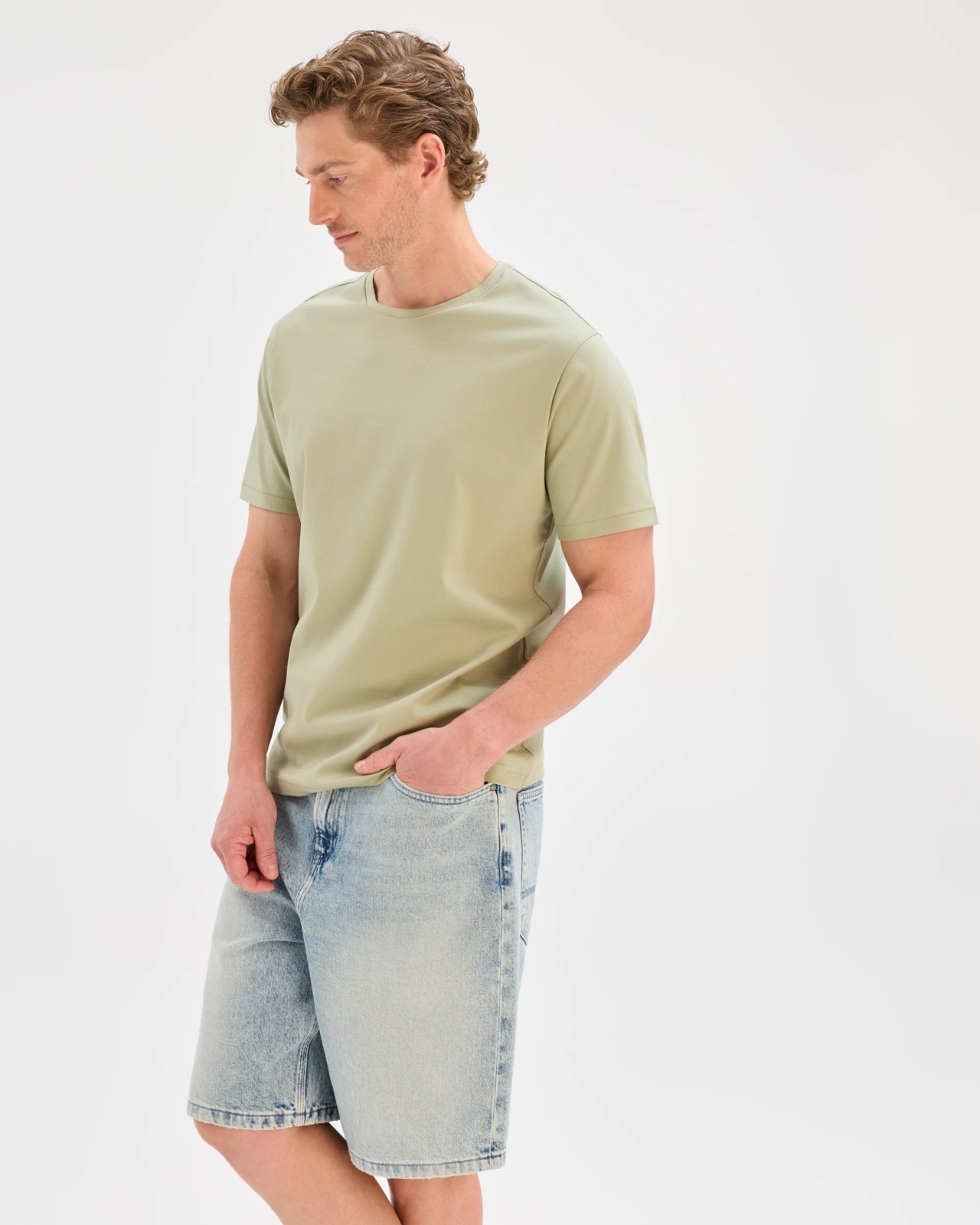 Preview Australian Cotton Interlock T-Shirt - Tea Green 5 of 5