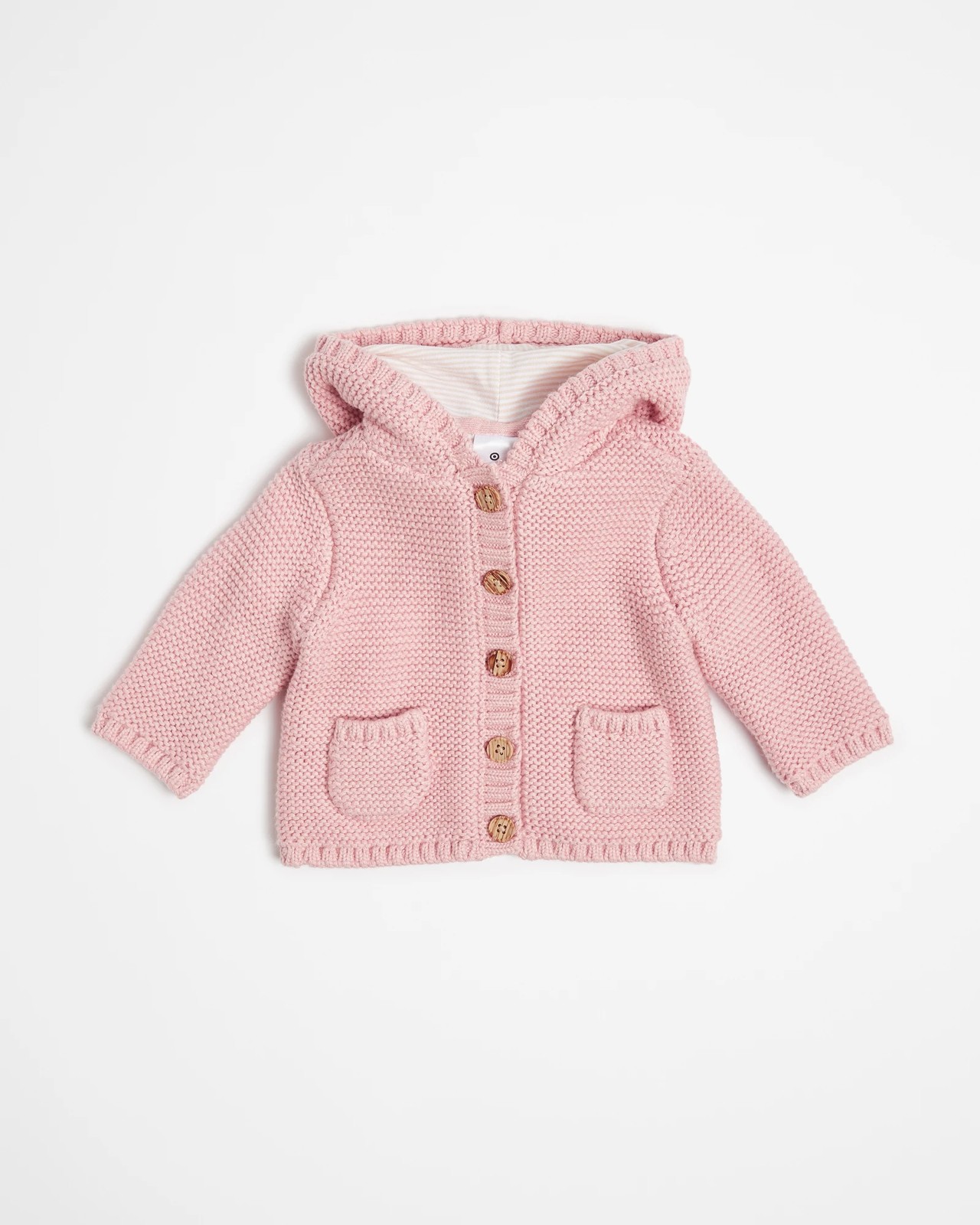 Baby Knit Hooded Jacket - Pink + Rose | Target Australia