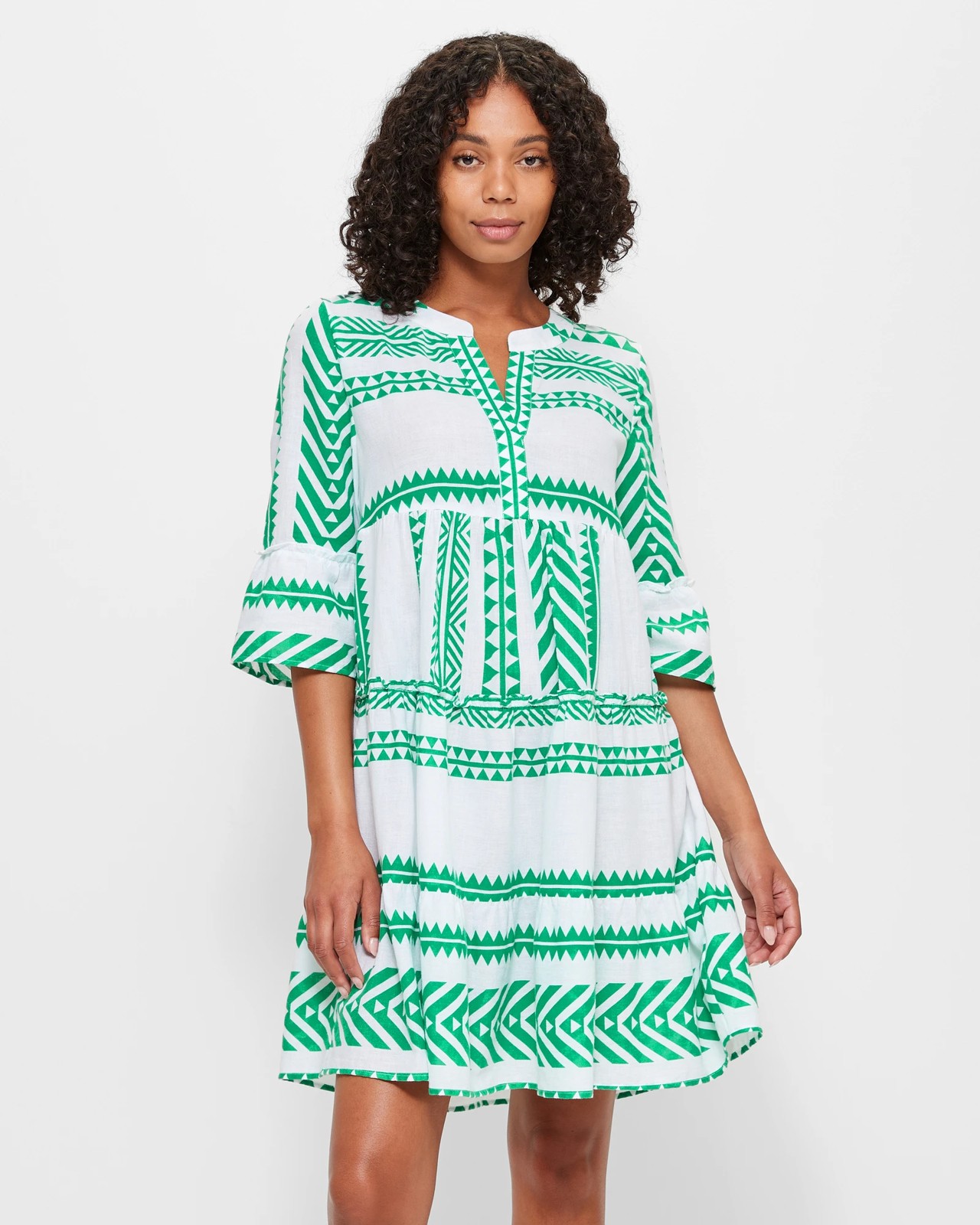 Green and white deals dress