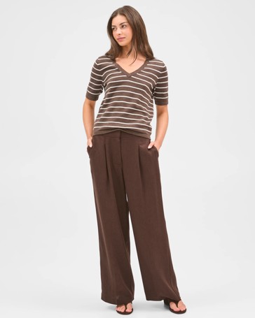 Petites Australian Cotton Blend V-Neck Knit T-Shirt