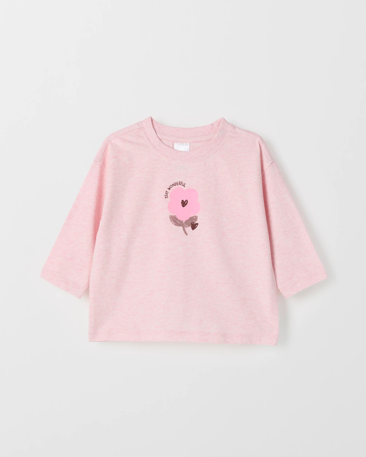 Baby Organic Cotton Long Sleeve Print T-Shirt - Flower / Pink 4 of 5
